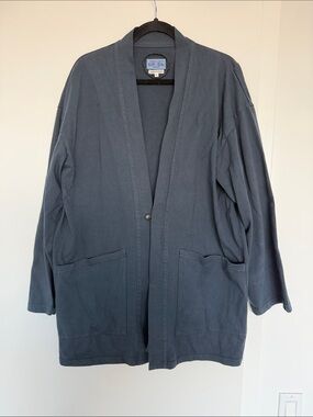 Blue-Blue Japan Navy Cotton Cardigan Jacket